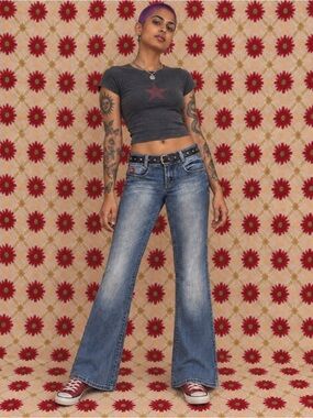 Parasuco Jeans Size 28 Y2K Low Rise Flare Bell Bottom Denim